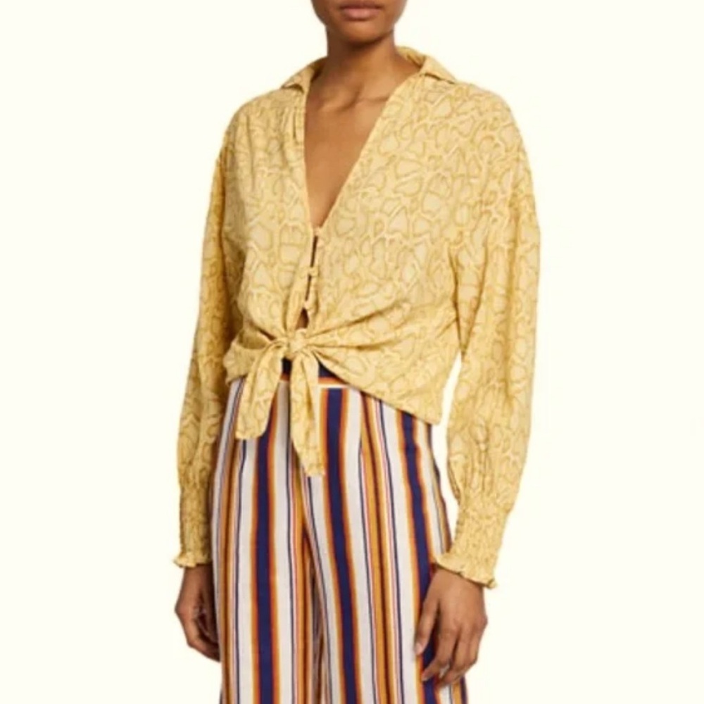 Faithfull the Brand Aira Knot Shirt in the "Petra Snake" color 4